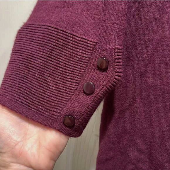 Evolution By‎ Cyrus Ancho Chile Burgundy Myna Button Sleeve Open Cardigan Medium - Picture 8 of 12